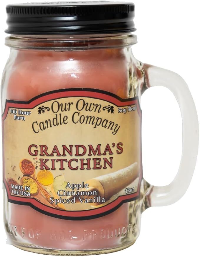Our Own Candle Company, Grandma's Kitchen Scented Mason Jar Candle, 100 Hour Burn Time, 13 Ounces - Bloomnest