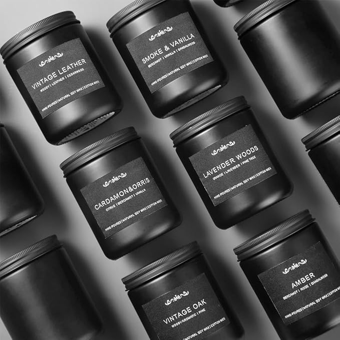 Scented Candles for Men, 6-Pack Candles for Home Scented, 42oz, 300 Hours Burning Time Long-Lasting Aroma — The Masculine Men Candle, Perfect for Boyfriend, Him, Father Aromatherapy Gift - Bloomnest