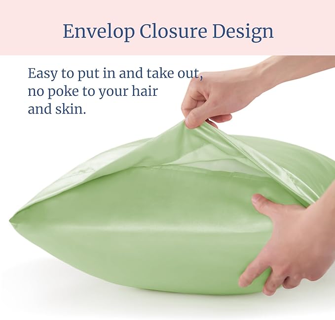 BEDELITE Satin Pillowcase for Hair and Skin, Super Soft and Cooling Similar to Silk Pillow Cases 2 Pack with Envelope Closure, Gift for Women Men(20"x36" King Size, Gleam) - Bloomnest