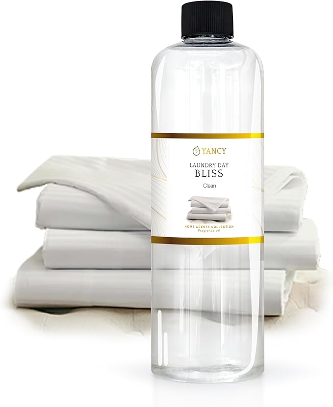 YANCY Laundry Day Bliss Home Collection Fragrance Oil (16 oz), Fresh Laundry-Inspired Scent, Clean Aroma for Diffusers, Oil Burners & Aroma Lamps, Crisp Scent for Daily Freshness YancySpa