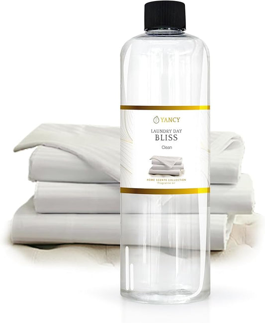 YANCY Laundry Day Bliss Home Collection Fragrance Oil (16 oz), Fresh Laundry-Inspired Scent, Clean Aroma for Diffusers, Oil Burners & Aroma Lamps, Crisp Scent for Daily Freshness YancySpa