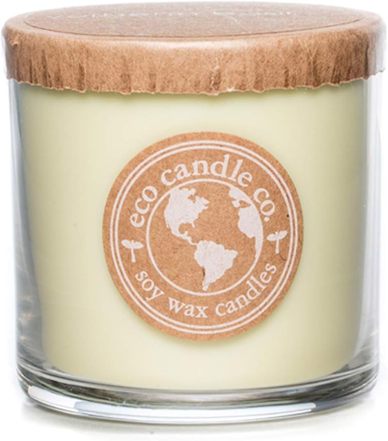 ECO CANDLE CO. Recycled Candle, Verbena Basil, 6 oz. - Scents of Lemons, Verbena, Basil, & Cedar - 100% Soy Wax, No Lead, Kraft Paper Label & Lid, Hand Poured, Made from Midwest Grown Soybeans - Bloomnest