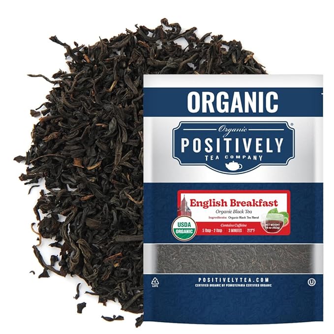Organic Positively Tea Company, English Breakfast Black Tea, Loose Leaf, 16 Ounce - Bloomnest