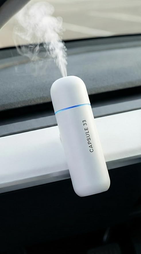 Car Perfume Starter Pack, Car Air Freshener, Ultrasonic Aroma Diffuser, 6 Fragrances (White Crystal, Red Diamond, East Gold, Ocean Blue, Sweet Cherry, Light Pink) (White) - Bloomnest