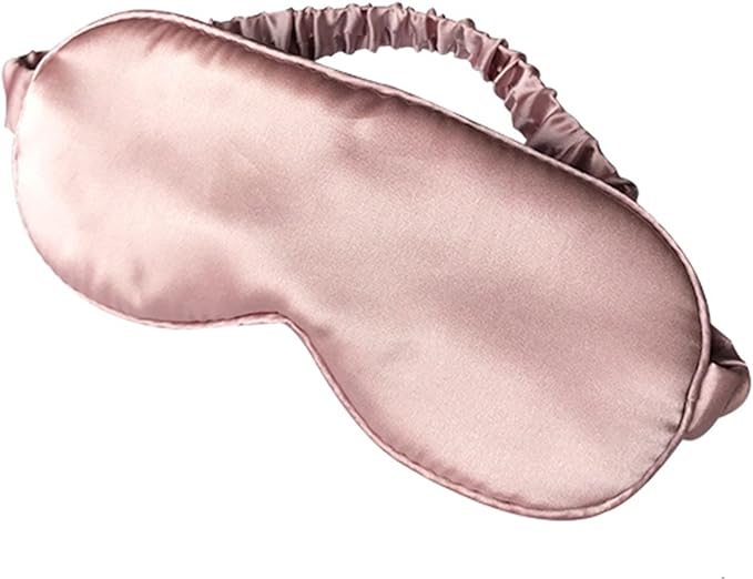LULUSILK Mulberry Silk Sleep Eye Mask & Blindfold with Elastic Strap/Headband, Soft Eye Cover Eyeshade for Night Sleeping, Travel, Nap(Pink) - Bloomnest