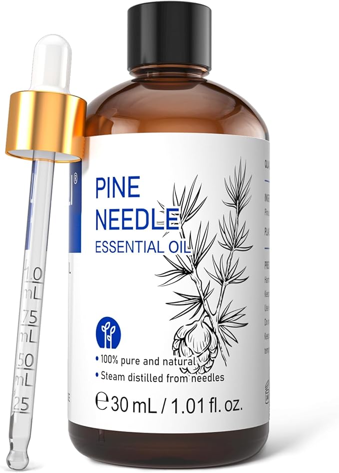 HIQILI Pine Needle Essential Oil, Strong Fresh Woody Fragrance for Better Breath Used with Aromatherapy Diffuser, Soap Candle Making Scent, DIY Perfume, Beard Shave and Cleaning Spray - 30ml - Bloomnest