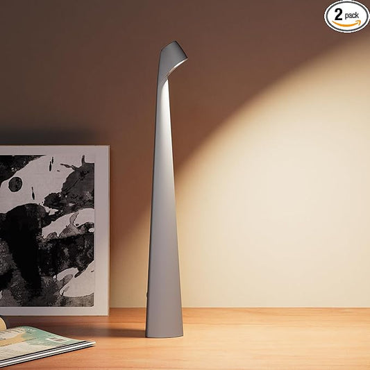 Table Lamps Cordless Rechargeable Battery Light, LED Desk Lamps Outdoor Portable Touch Lamps, Operated Wireless Portable Lamp. (Grey) - Bloomnest