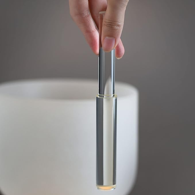 TOPFUND Silicone Quartz Singing Bowl Mallet | Medium-Hard Silicone Sleeve + High Purity Crystal Energy Rod