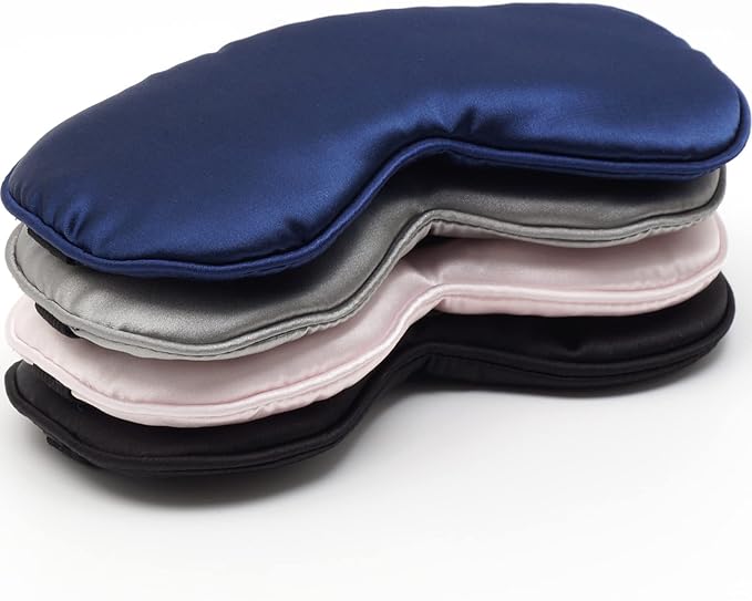 4 Pack Eye Mask for Sleeping Silky Soft Satin Blindfold Adjustable Strap Night Eye Cover for Women Men - Bloomnest