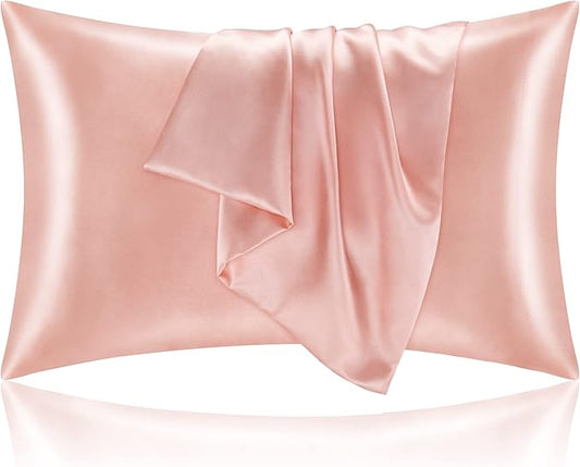 BEDELITE Satin Pillowcase for Hair and Skin, Super Soft and Cooling Similar to Silk Pillow Cases 2 Pack with Envelope Closure, Gift for Women Men(20"x30" Queen Size, Coral) - Bloomnest