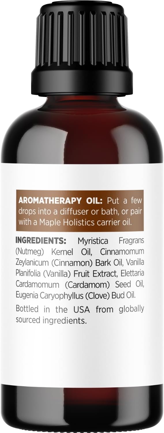 Vanilla Essential Oil Blend for Diffusers - Vanilla Spice Aromatherapy Essential Oil for Diffusers Baths Candles Soaps & DIYs Made with 100% Pure Oils Nutmeg Cinnamon Cardamom & Clove - Bloomnest