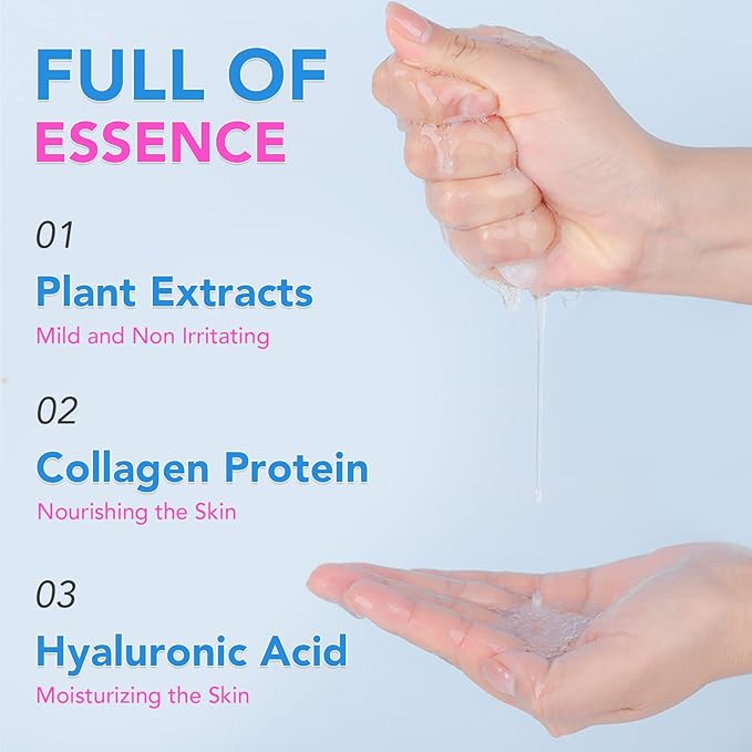 VESPRO Collagen Essence Sheet Facial Masks (48 Pack), Bulk Sheet Masks for Face, Skincare for All Skin Types, Moisturizing and Soothing, Natural Skin Care Spa Face Mask - Bloomnest