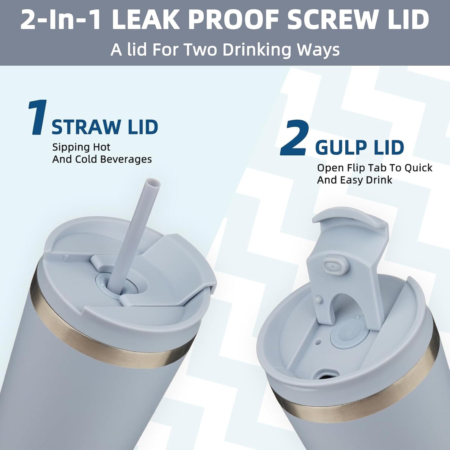 BJPKPK 18oz Stainless Steel Insulated Tumbler With lid And Straw Travel Coffee Thermal Tumblers Cup For Women And Men,Modern Blue