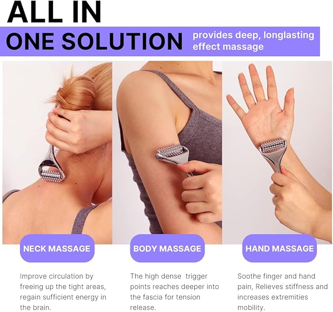 Massage Roller, Acupuncture Roller for Muscle Pain Relief, Acupressure Massager - Deep Tissue Massage Tool for Hand, Foot, Neck, Arms, Thighs - Bloomnest