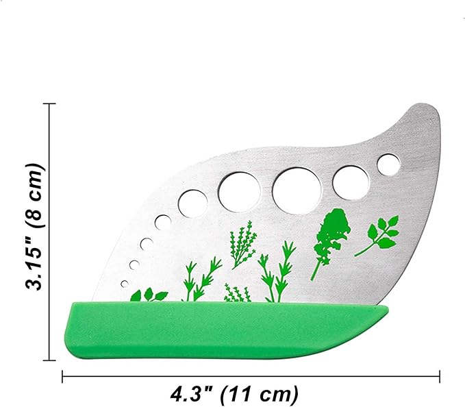 Herb Stripper Tool with 9 Sizing Holes Food-Grade Stainless Steel Leaf Remover for Cooking, Compact Kitchen Gadget with Blade & Safety Cover for collards parsley cilantro goji - Bloomnest