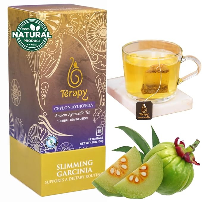 Térapy Ceylon All Day Slimming Tea | All Natural Herbal Ingredients featuring Garcinia Cambogia | Organic Herbal Slimming Tea Bags | Eco-friendly Individually Wrapped Tea Bags - 18 Count - Bloomnest