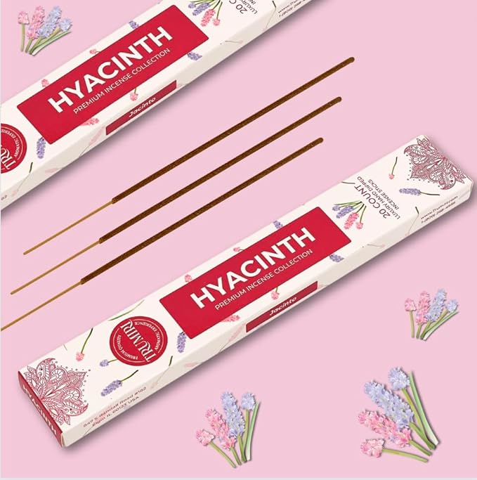 Hyacinth Incense Sticks - Total 40 Insence-Sticks - Dual Pack of 20 Insense - Inciensos - Inscents - Natural Non Toxic Ingredients - Incents - Incence - Inscense - Insents TRUMIRI