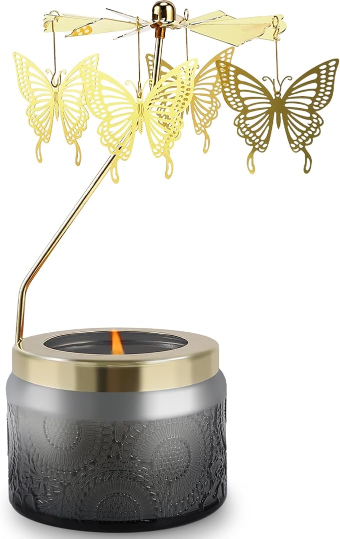Butterfly Gifts for Women, Rotatable Candle Gifts, Vanilla Cream Scented Candles Anniversary Christmas Thanksgiving, Unique Butterfly Best Girl, Friends,Mom, Gray - Bloomnest