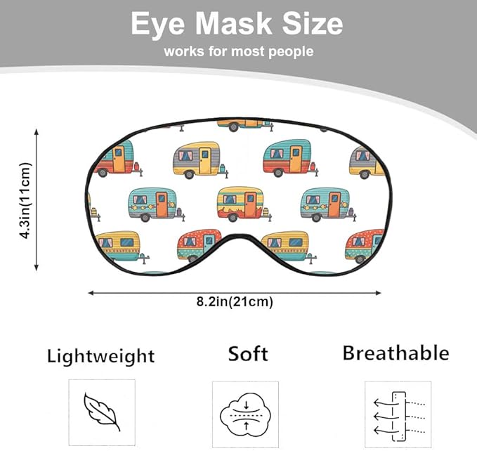 Helicopter Sleep Eye Mask Eye Cover Cartoon Car Bus Vehicle Silk Eye Mask for Sleeping with Adjustable Strap for Travel Nap Shift Work Office - Bloomnest