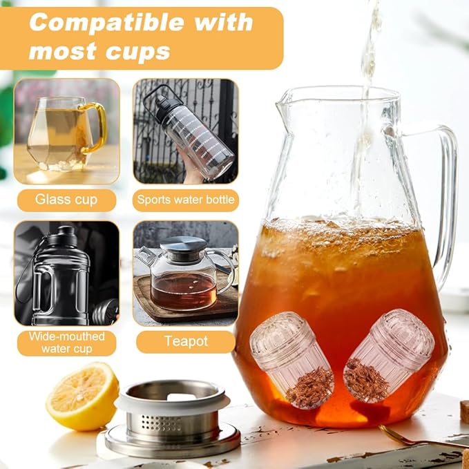 3PCS Clear Fruit Infuser, Tea Infuser for Wide Mouth Bottles, Tea Strainer Tennis Ball Compatible with Stanley,Hydro Flask, Iron Flask,Takeya, - Bloomnest