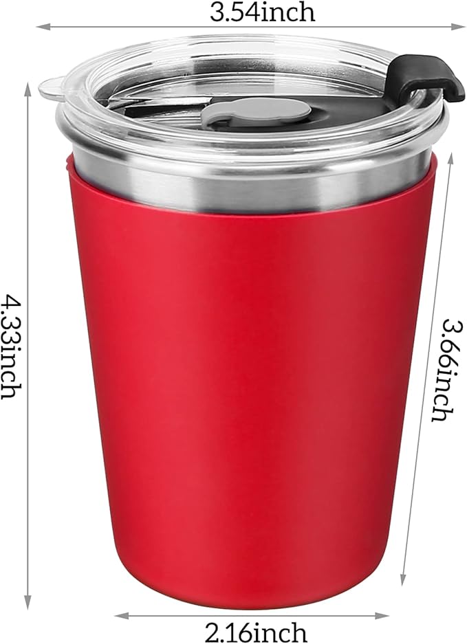 Kids Stainless Steel Cups, 12oz Kids Metal Drinking Glasses with Lids and Sleeves, Unbreakable Spill Proof Cups for Kid and Adult, Stacking Sippy Cups for Hot Chocolate & Cold Drinks 5Pack - Bloomnest