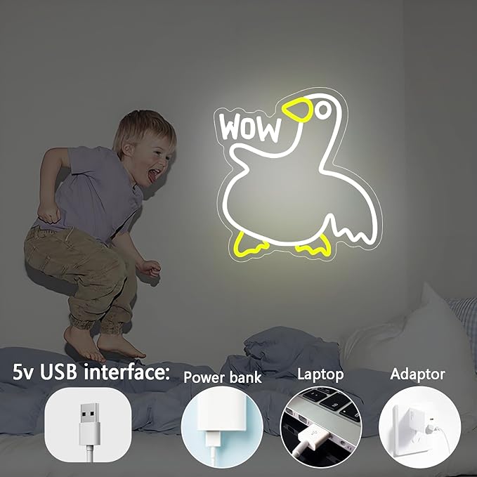 Silly Goose Neon Sign Dimmable Goose Neon Sign for Wall Decor goose Led Light Up Sign for Bedroom Kids Room Holiday Party Christmas Decorations - Bloomnest