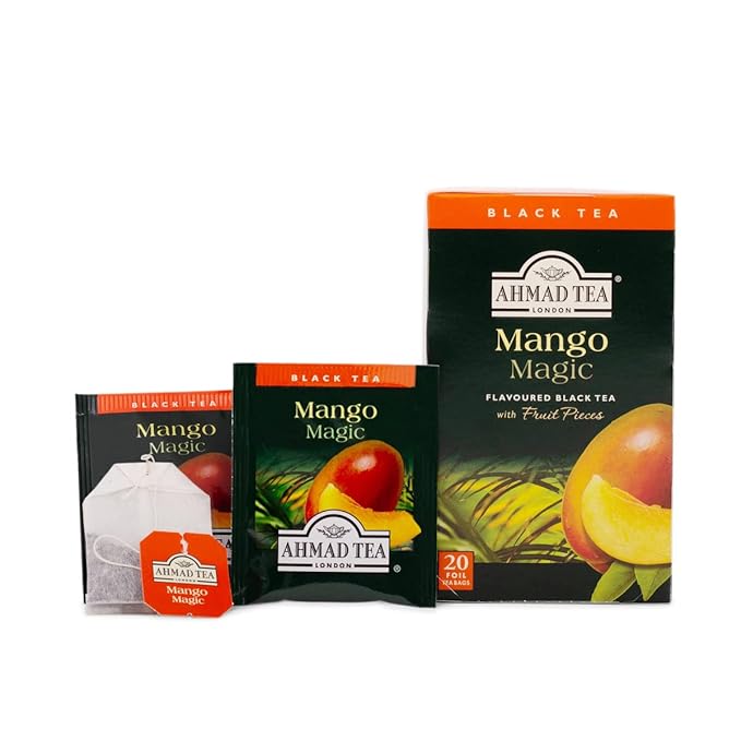 Ahmad Tea Mango Fruit Black Tea | Black Tea - 20 Teabag Sachets (Pack of 2) - Bloomnest