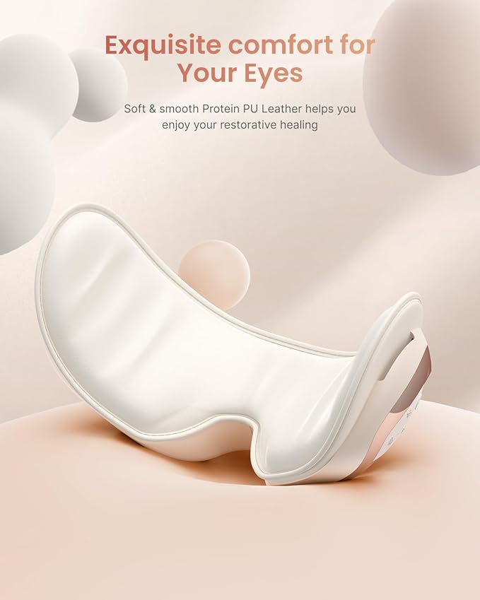 RENPHO Eyeris 3 Eye Massager with Heat and Cooling, Eye Sleep Mask with Voice Control & Ice Pack for Women/Men, FSA Eligible Items, Temple Care Device for Migraine Rosé - Bloomnest