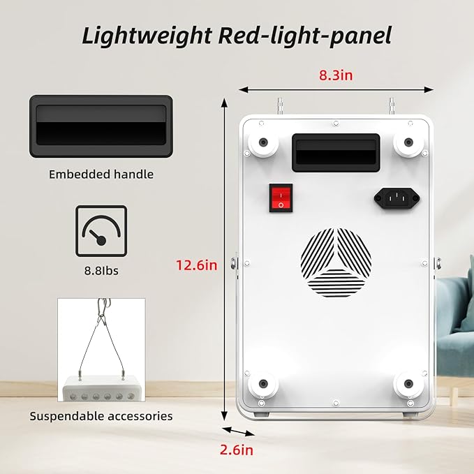 Red Light Panel for Body and Face, 660nm Red 850nm and Near Infrared, Remotcontrol 60 LEDs Red Light Therapy Panel, Used to Promote Sleep, Improve The Body, Relieve Muscle Fatigue (E-300-Wtite) SCESFU