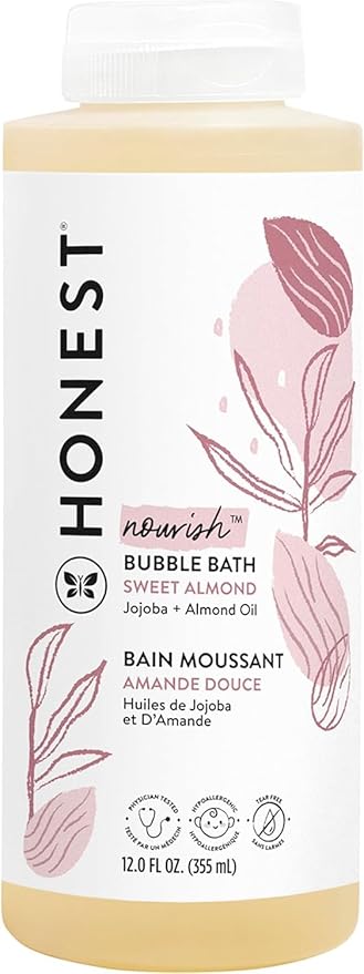 The Honest Company Foaming Bubble Bath Gentle for Baby Naturally Derived Tear-free Hypoallergenic Sweet Almond Nourish 12 fl oz - Bloomnest