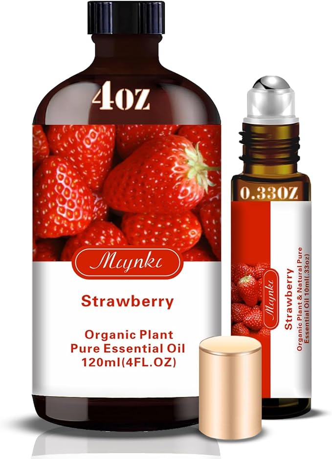 Strawberry Essential Oil-Strawberry Fragrance Oil 4.33oz (130ml)-100% Pure Natural Scent for Diffusers, Candles, Soap Making & Aromatherapy-Relaxing Home & Gift Essential Oil for Bath, Massage - Bloomnest