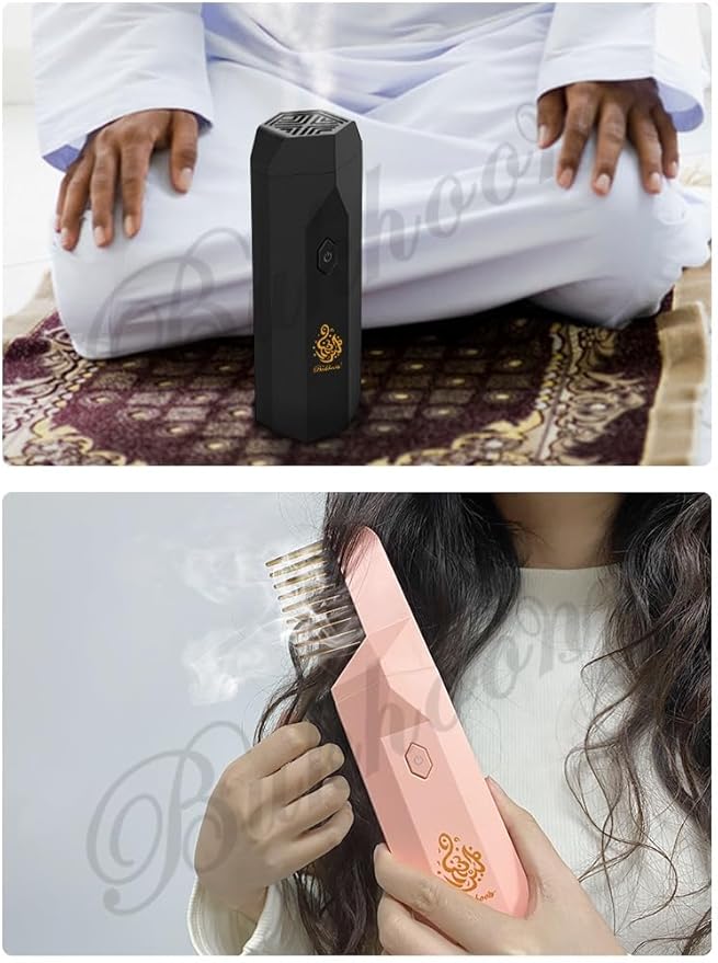 Portable Arabian Rechargeable USB Incense Burner Electric Aromatherapy Machine, Electric Incense Burner Handheld Portable Hair Incense Burner Muslim Ramadan Aroma Diffuser for Car and Home - Bloomnest