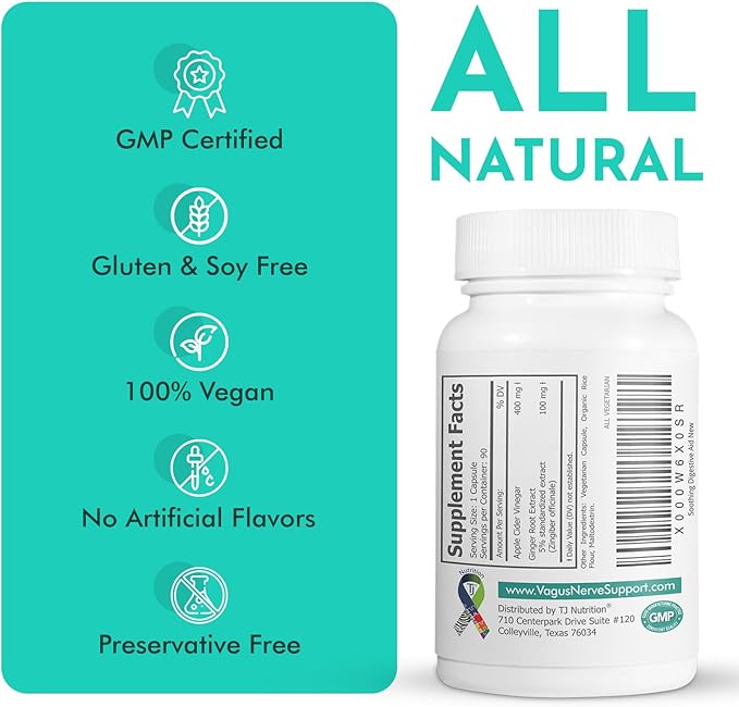 Digestive Health Support - Soothing Digestive Aid with Vagus Nerve Support™ for Optimal pH and Enhanced Digestion Comfort TJNutrition