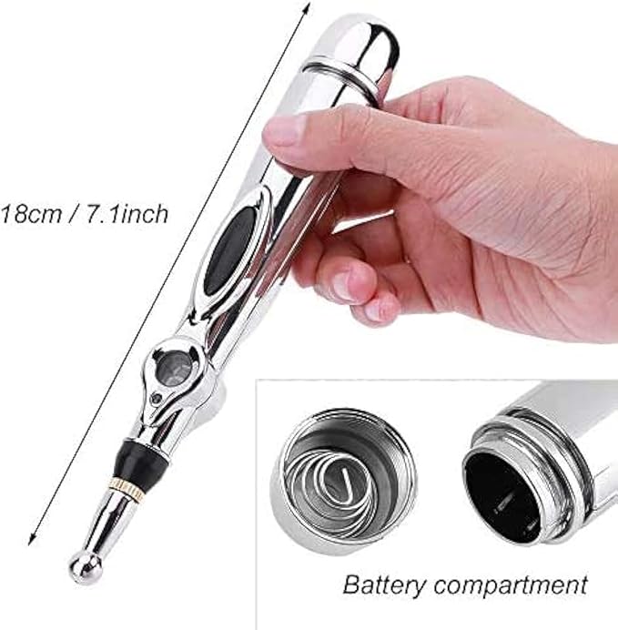 Zeerkeer Acupuncture Pen 3-in-1 Electronic Acupuncture Pen for Pain Relief, Powerful Meridian Energy Pulse Massage Pen, Includes Massaging Gel Zeerkeer