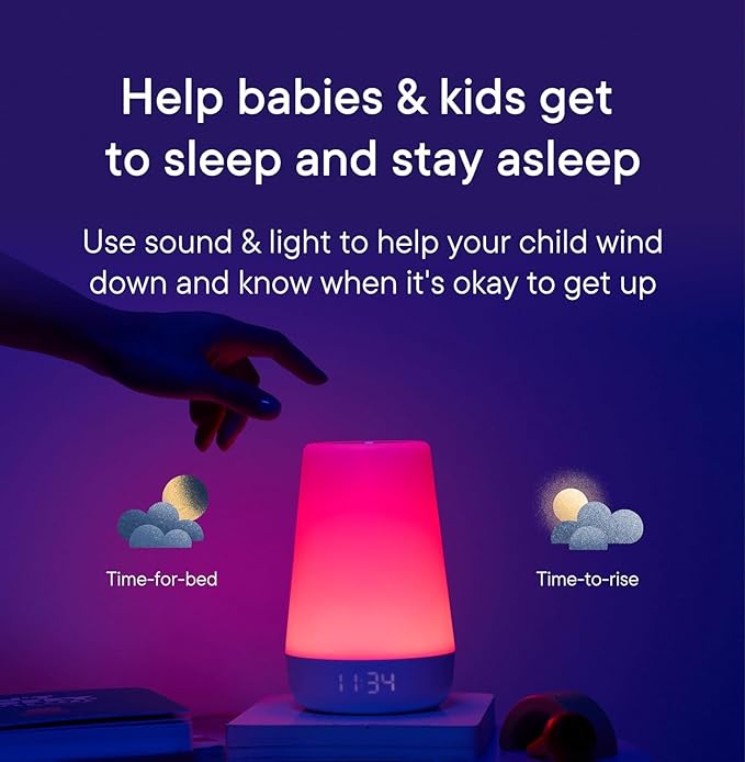 Hatch Rest+ Baby & Kids Sound Machine | 2nd Gen | Child’s Night Light, Alarm Clock, Toddler Sleep Trainer, Time-to-Rise, White Noise, Bedtime Stories, Portable, Backup Battery (with Charging Base) - Bloomnest