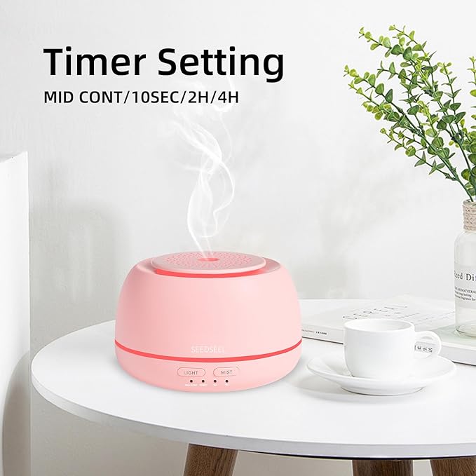 300ML Essential Oil Diffuser with 7 Color LED Light, Remote, 4 Timers, Auto-Off, Ultrasonic Aromatherapy Diffuser for Office, Bedroom, Yoga, Home - Bloomnest
