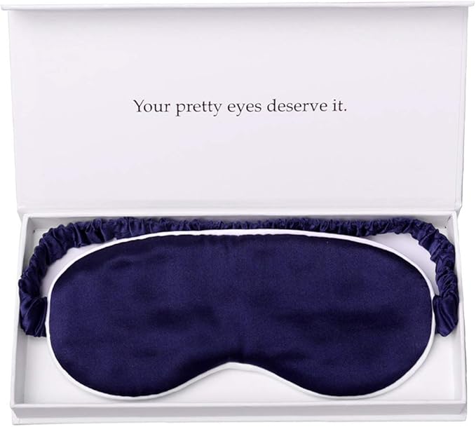 Silk Sleep Mask Light Blocking Luxury 100% Mulberry 19mm Silk Eye Mask Eye Cover Blindfold Ultra Soft Light & Comfy Anti Aging Skin Care with Travel Bag Gift Package - Bloomnest