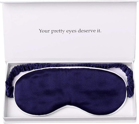 Silk Sleep Mask Light Blocking Luxury 100% Mulberry 19mm Silk Eye Mask Eye Cover Blindfold Ultra Soft Light & Comfy Anti Aging Skin Care with Travel Bag Gift Package - Bloomnest