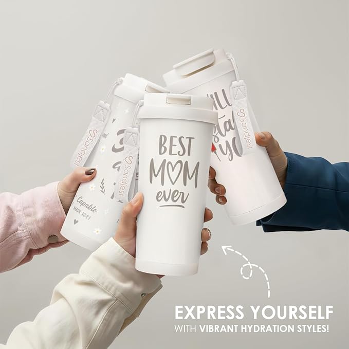 Best Mom Ever Tumbler - Stainless Steel 2-in-1 Lid Coffee Tumbler 18 oz, Mom Insulated Travel Mug Gift for Women Mother, Birthday Christmas Mother's Day - Bloomnest