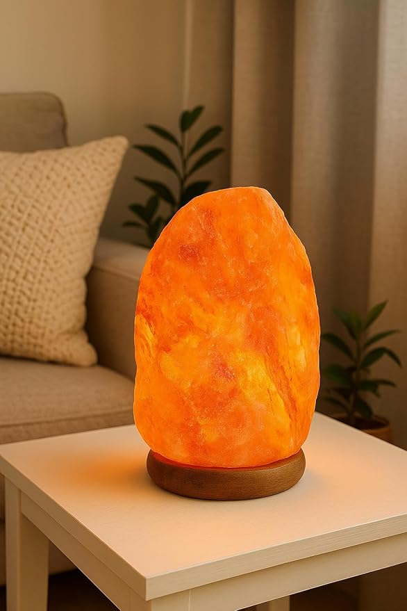 Needs&Gifts Himalayan Salt Lamp with Dimmer Cord and 2 Bulbs, Natural Crystal Rock Lamp for Relaxing Warm Light, Handcrafted from Himalayan Pink Salt - Bloomnest