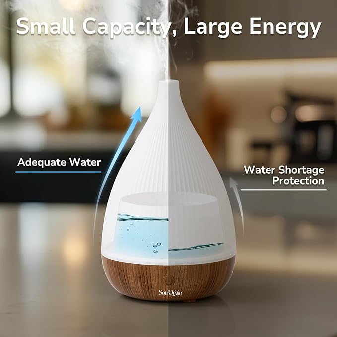 Ultrasonic Essential Oil Diffuser, Home Fragrance Aroma Diffuser with Auto Shut-Off, 8-Color Night Light & Ultra-Quiet Operation, BPA-Free Portable Aromatherapy Humidifier for Home (Dark) - Bloomnest