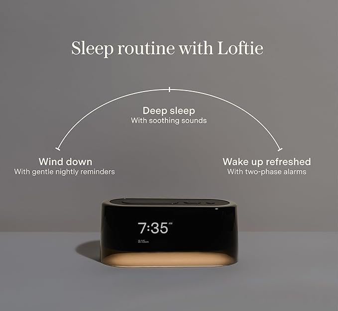 Loftie Alarm Clock with Sound Machine – Smart Alarm Clock with Light, White Noise, Bluetooth Speaker, Night Light Sound Machine, 100+ Sounds, Blackout Mode, No WiFi Mode, Optional Subscription -Coffee - Bloomnest