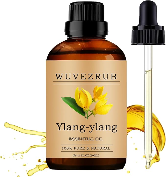 Ylang-Ylang Essential Oils 60ML, 100% Pure and Natural Essential Oil for Aromatherapy Diffuser - 2 Fl Oz/Ylang-Ylang WUVEZRUB