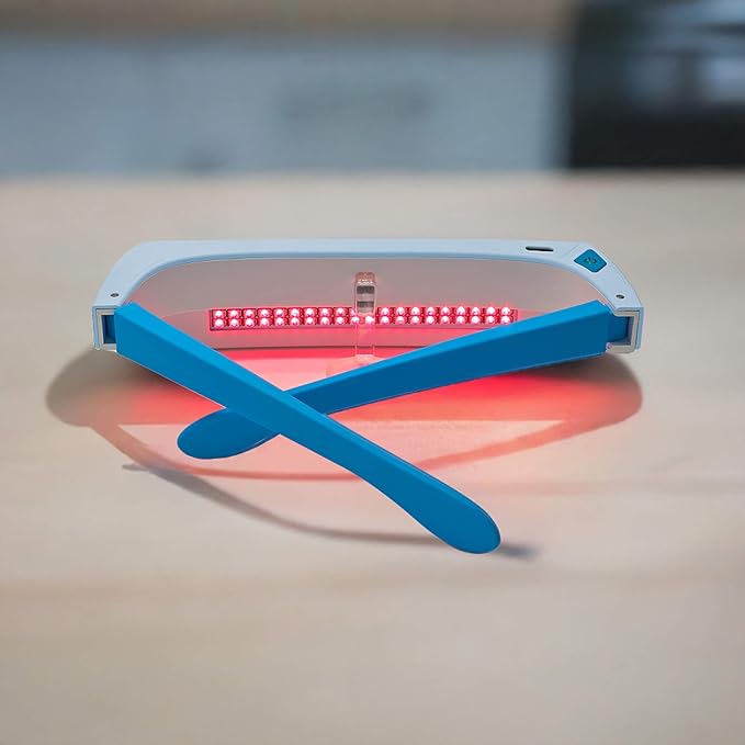 Red Light Therapy Glasses 670nm - Supports Eye Comfort & Visual Wellness, Wearable Red Light Therapy Glasses - UV-Free LED Light, Helps Relieve Eye Fatigue (Red Light) Lukirch