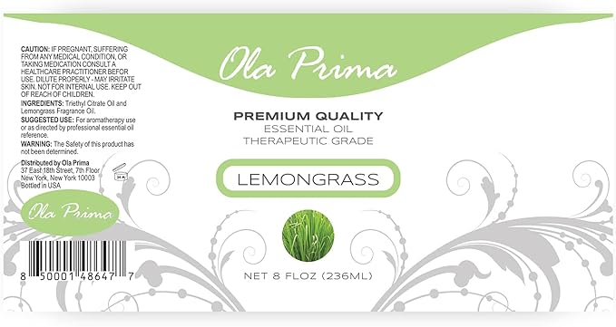Ola Prima Lemongrass Essential Oil - Aromatherapy Oils - 8 Fluid Ounces Bulk - Bloomnest
