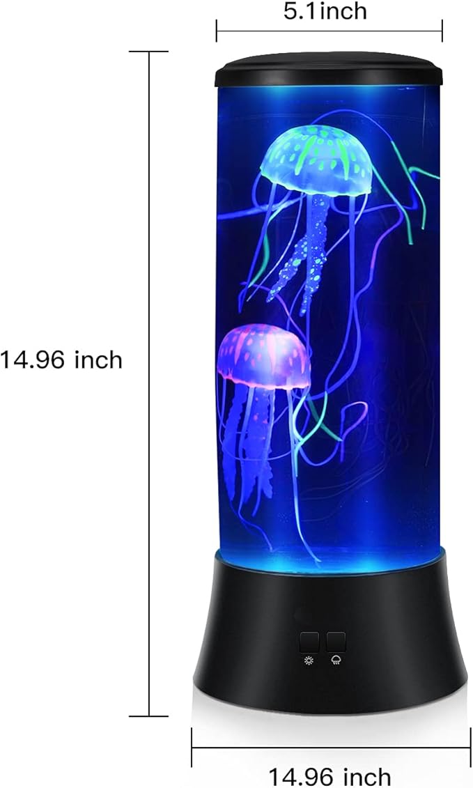 Meloki Floating Jellyfish Lamp - Electric Jelly Fish Light Lamp with Auto Color Changing, Ultra-Quiet Water Pump, Holiday Gift for Kids Men Women, Home Room Mood Decor - Bloomnest