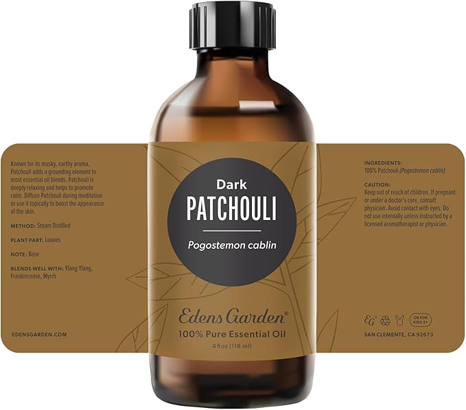 Edens Garden Patchouli-Dark Essential Oil- 100% Pure Premium Grade, Undiluted, Natural, Therapeutic, Aromatherapy, The Best for Diffuser, Skin, Face, Candle 118 ml (4 fl oz) - Bloomnest