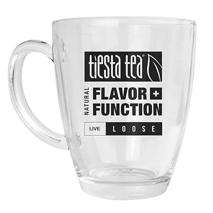 Tiesta Tea 12.5 Oz Clear Glass Mug with Handle, Microwave & Dishwasher Safe, Ideal for Hot & Iced Beverages, Compatible with Loose Leaf Tea Infusers, Steepers, & Balls, Single Cup Glass Mug - Bloomnest