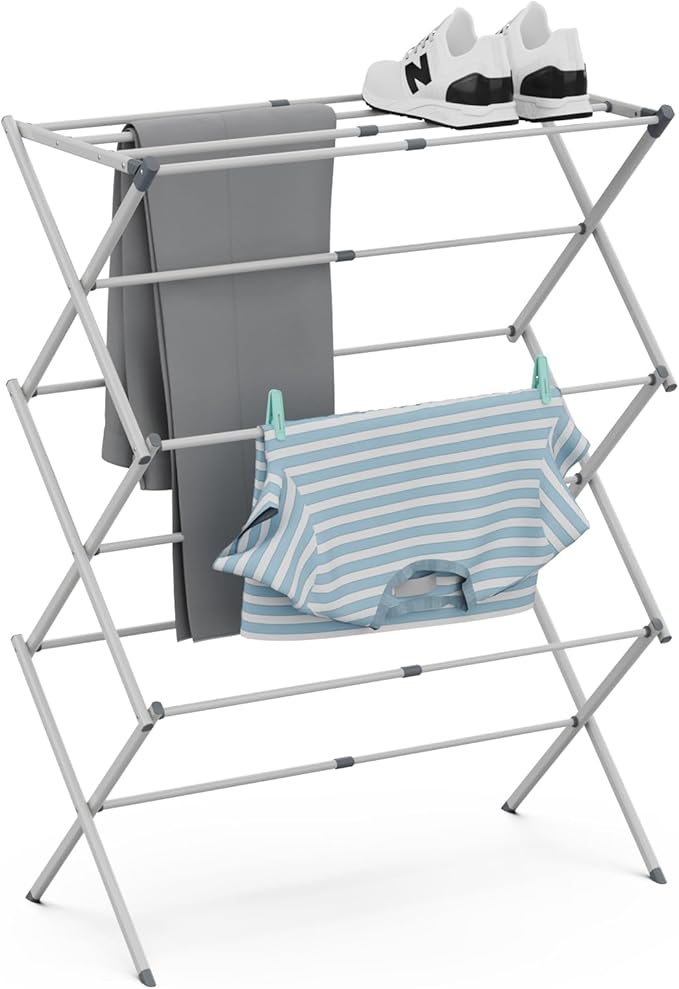 Drying Rack for Laundry, Foldable Clothes Drying Rack, Small Collapsible Dry Rack for Clothes, Use for Indoor & Outdoor Drying Clothes, 40"x29"x14.5"(White) - Bloomnest