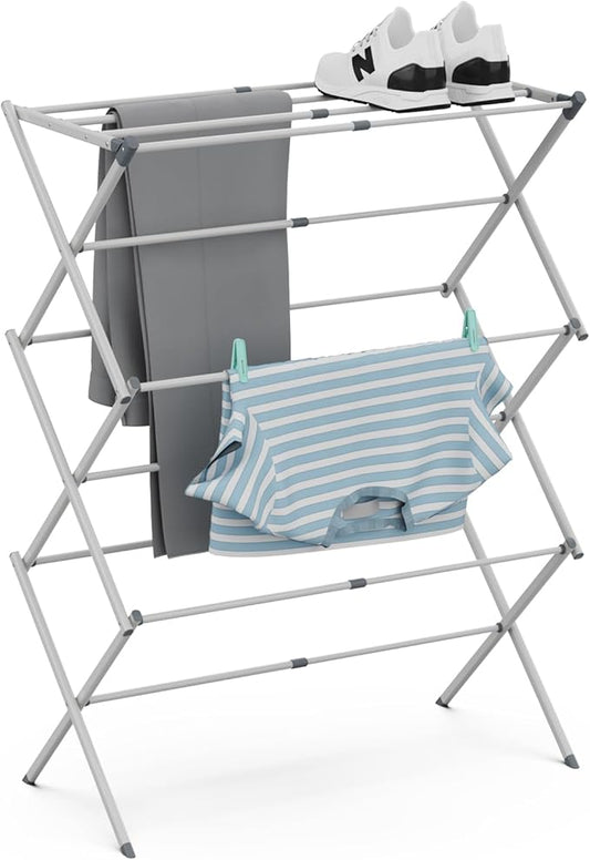 Drying Rack for Laundry, Foldable Clothes Drying Rack, Small Collapsible Dry Rack for Clothes, Use for Indoor & Outdoor Drying Clothes, 40"x29"x14.5"(White) - Bloomnest